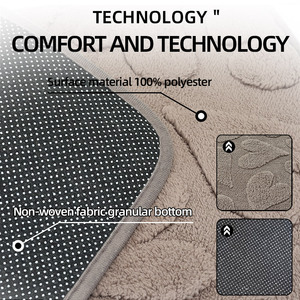 Set di Tappetini da Bagno in Finto Cashmere Jacquard Personalizzati <span class=keywords><strong>con</strong></span> Copriwater - Tappetino Assorbente Antiscivolo per Bagno - Product Image 2