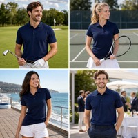 Vêtements de golf OEM en polyester/coton, performance de luxe, haute qualité, pour impression par transfert thermique, unis, décontractés, respirants