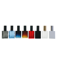 Flacon de parfum en verre carré à vaporisateur fin, vide, couleur dégradée, 15 ml, pour cosmétiques, hydratant pour le visage