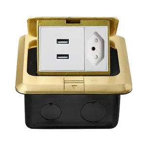 Manufacturers sell wholesale USB charging embedded pop-up floor box 16A Italian two hole Brazilian network socket