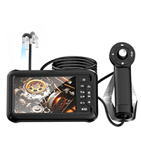 Cámara de Inspección Boroscópica de Doble Lente con Articulación de 360° en 4 Direcciones, Pantalla IPS de 7 Pulgadas y 6.5mm, Endoscopio IP67 para Automoción y Mecánica Aeronáutica