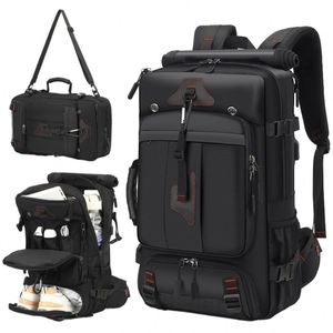 Sac à dos de voyage pour homme personnalisé 35L, imperméable, fonctionnel, pliable, avec compartiment à chaussures, port USB, durable pour la randonnée - Product Image 1