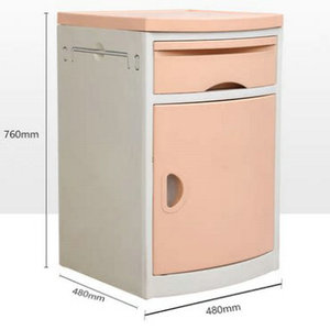 Mesa de Noche Médica de Plástico ABS para Hospital o Residencia, Color Azul Cielo D17, Completamente Ensamblada - Product Image 4