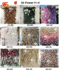 Mur de fleurs artificielles 5D rose et blanc dégradé, idéal pour événements, scènes et décorations de mariage - Nouveauté très prisée - Product Image 3