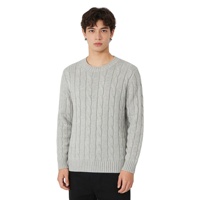 Pull-over en laine mélangée tricoté pour homme, col montant, logo frontal, épais, chaud, anti-boulochage, 460g, manches longues, motif cheval
