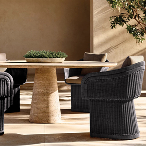 Ensemble de salle à manger en rotin pour jardin, mobilier d'extérieur en rotin, chaise et table pour patio ou hôtel - Product Image 1