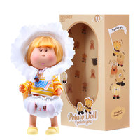 Poupée de la série Potato Doll, blonde aux cheveux courts, avec haut rayé jaune mignon, vêtements détachables, jouet, boîte cadeau, cadeau d'anniversaire pour enfants
