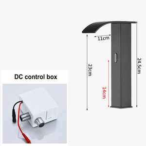 टचलेस स्टेनलेस स्टील सेंसर नल इंडक्शन सिंक वाटर टैप्स हैंड फ्री स्मार्ट इन्फ्रारेड स्वचालित नल ब्लैक - Product Image 4