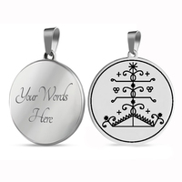 HLSS055 Amulette Ogou Feray Voodoo Veve Symbole Talisman Bijou Amulette Pendentif en acier inoxydable avec marquage laser