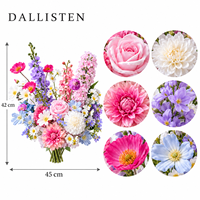 Arrangement floral artificiel en soie pastel Dallisten, bouquet de roses et de dahlias roses mélangés pour les centres de table de mariage, décoration de la maison