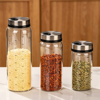 Pot à épices en verre borosilicate transparent multi-tailles 200ml 300ml 500ml, anti-humidité, pour la maison