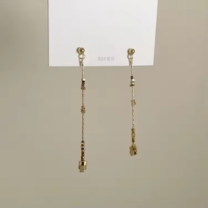 Pendientes Largos de Plata de Alta Gama con Borlas, Regalo para Mujer, Accesorios de Oreja para Boda, Fiesta, Pendientes de Aro de Moda - Product Image 3