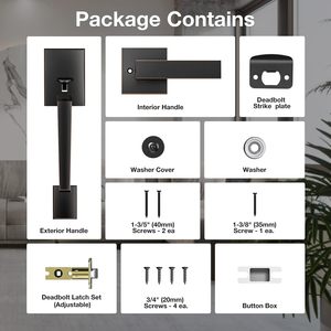 Manija de Puerta Moderna de Bronce Envejecido, de Zinc, para Entrada Exterior, Reversible, Ambidiestra, Fácil Instalación - Product Image 6