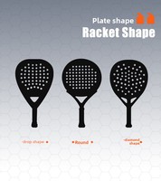 Raquette de paddle-tennis d'entraînement Influence P-01Pro pour enfants et adultes, en fibre de carbone T700, surface rugueuse sans bords, écologique, pour le divertissement