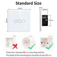 Sakelar Sentuh Dinding Standar EU Bingoelec Wifi Tuya Smart, Bekerja dengan Google Alex Zigbee, Sakelar Lampu Kaca Tekan untuk Rumah