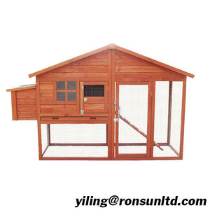 Cage d'extérieur en bois pour petits animaux, 2x pièces, panier de poulet étanche - Product Image 2