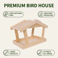 Mangeoire à oiseaux en bois de pin pour extérieur, design anti-évasion, suspendue, en bois massif, nid pour colibris, pour balcon et cour