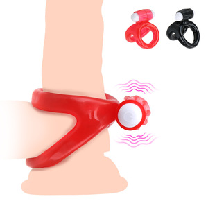Vente chaude transfrontalière : Anneau pénien à double vibration en silicone médical pour homme, équipement d'exercice pour retarder l'éjaculation, articles sexuels pour couples adultes - Product Image 2