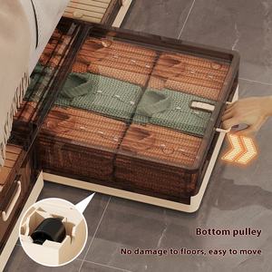 <strong>Hot</strong> Sale Flexible Plastic Storage Box Bedroom Storage <strong>Bedding</strong> Storage Foldable Flexible Under-Bed Organizer With <strong>Wheel</strong> and Lid - Product Image 4