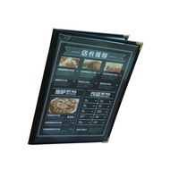 Yimi Cuir A4 Taille Deux Panneaux 4 Vues Menu Couverture pour Restaurant Café
