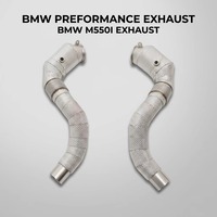 Pipa Knalpot Downpipe High Flow Catted SD untuk BMW M550i XDrive G30/G31 4.4T 2017-2023 Knalpot Performa dengan 100/200/300 Cell