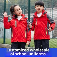 A614 Uniforme scolaire trois en un pour enfants Vêtements d'hiver coupe-vent et résistants au froid pour enfants