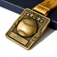Fabricant Médaille personnalisée Or Métallique Métal Personnalisation Médailles sportives personnalisées Trophées Plaques Médaille pour Baseball