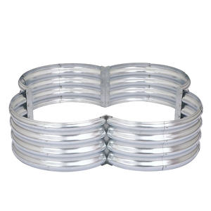 Bac à légumes <span class=keywords><strong>surélevé</strong></span> modulaire en acier galvanisé thermolaqué en forme de fleur, durable, 3*3*1 pieds, avec trous de drainage <span class=keywords><strong>pour</strong></span> légumes et herbes à domicile - Product Image 1