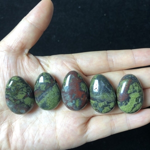 Custom Teardrop Drilled Tumble <strong>Stone</strong> 30mm Chinese <strong>Dragon</strong> Blood <strong>Stone</strong> Pendant for Necklace - Product Image 2