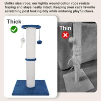 Starmon Poteau à gratter pour chat robuste de 34 pouces avec corde en sisal plus épaisse et boule suspendue