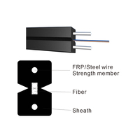 Kabel drop fiber FTTH 1/2/4 core 2km/roll harga pabrik