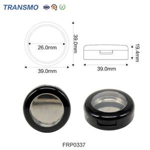 Estuche de sombra de ojos al por mayor negro, estuche de sombra de ojos de marca privada, contenedor compacto redondo vacío para polvos con tapa de cristal - Product Image 3