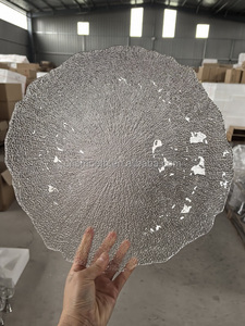 LISSE Nouvelle arrivée Assiette en verre <span class=keywords><strong>rose</strong></span> <span class=keywords><strong>Vaisselle</strong></span> d'événement de mariage <span class=keywords><strong>Rose</strong></span> avec assiette en verre doré - Product Image 3