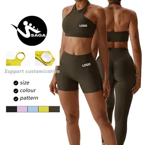 China supplier shot sexy seamless black sports gym bra