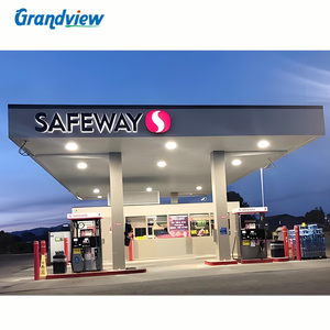 Structure de toit en membrane acier pour <span class=keywords><strong>station</strong></span>-service, personnalisable, avec enseigne pylon extérieure et décoration de corniche pour <span class=keywords><strong>station</strong></span>-service - Product Image 4