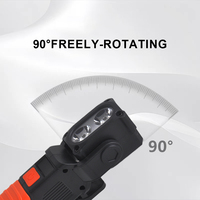 Lampe de travail LED magnétique rotative rechargeable avec crochet de clip d'affichage de puissance et entrée de type c pour une utilisation de maintenance industrielle