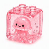 Jouet sensoriel transparent anti-stress en forme de blocs de construction d'animaux marins