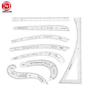 Règle de mesure de couture professionnelle : Ensemble de règles courbes françaises en plastique pour la confection de patrons de vêtements et la gradation auxiliaire - Product Image 1