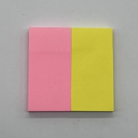 Lot de blocs-notes adhésifs personnalisés 3x3 pouces (2 en 1) rose/jaune pour bureau et école, vente en gros