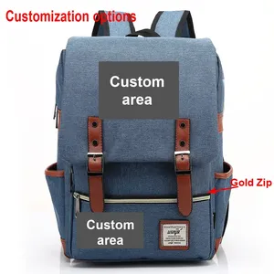 Customized Printed School <b>Backpack</b> DIY Your Photo Logo for Men Women Boy Girl Students <b>Canvas</b> Promotion Business Gift Schhoolbag - Product Image 4