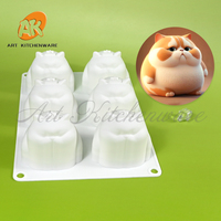 Cetakan Kue Silikon 3D Bentuk Kucing AK Custom untuk Lilin, Sabun, Cokelat, Cetakan Silikon, Loyang Kue, Cetakan Kerajinan Gula, Dekorasi Kue