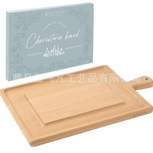 Bandeja de madera maciza de 43x28cm con asa para uso doméstico y en restaurantes - Product Image 4