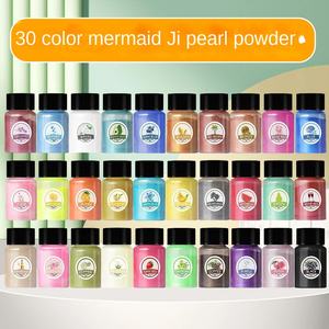 Poudre nacrée de slime 30 couleurs, sirène, DIY, colle cristalline, gouttes de colle cristalline, boue de cristal, poudre de mica, grand flacon - Product Image 2