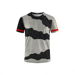 T-shirt à manches courtes pour homme, imprimé camouflage, coupe classique, séchage rapide, sportif, tricoté en polyester, col rond - Product Image 1