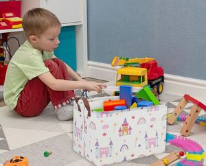 Cestas para Bebés, Cesta de Guardería con Diseño de Castillo para Niñas, Contenedores de Almacenamiento Rectangulares, Organizador de Juguetes para Niños, Cesta para Libros - Product Image 5
