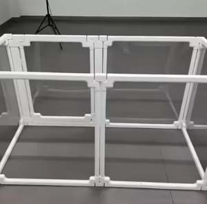 Caja sólida moderna ecológica de gran tamaño para perros, Corralito, cierre de botón, fácil montaje, ruedas de plástico resistente para mascotas - Product Image 6