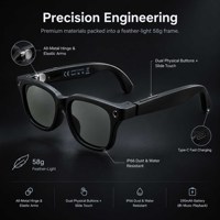 Lunettes intelligentes électrochromiques W711 à 4 niveaux, réduction de bruit ENC à double microphone, lunettes IA avec caméra 8MP 4K, Wifi, appels BLE, assistant IA