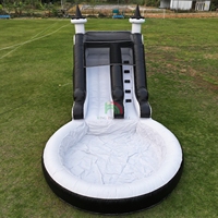 Glissière d'eau commerciale en plein air enfants adultes fête toboggan gonflable toboggan aquatique avec piscine