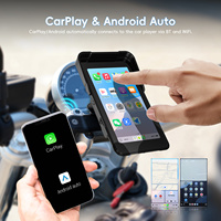 Podofo Écran vertical portable de 5 pouces pour voiture et moto, CarPlay sans fil, Android Auto, étanche IP68 avec bouton de télécommande