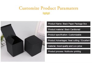 Biểu tượng tùy chỉnh đa kích thước vuông kraft Hộp Quà Tặng gấp màu đen bao bì hộp giấy - Product Image 6
